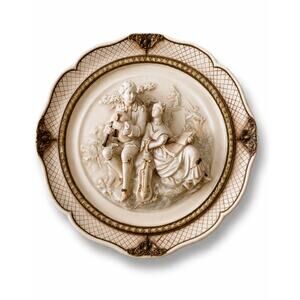Alexander Backer Vintage Wall Plaque Romantic Couple Relief French Style Charger